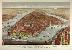 The City of New York, pub. 1876 (colour litho) The City of New York, pub. 1876 (colour litho)