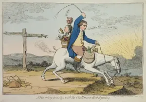 James Gillray Engravings Prints: A Sun setting in the Fog, with the Old Hanover Hack defending, published by J