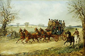 A Coach and Four on an Autumn Road, (oil on panel) A Coach and Four on an Autumn Road, (oil on panel)