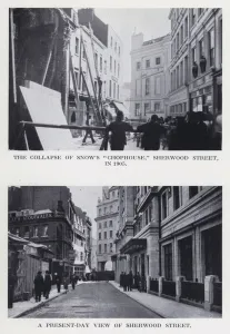 The collapse of Snow's 'Chophouse, ' Sherwood Street, in 1905 The collapse of Snow's 'Chophouse, ' Sherwood Street, in 1905