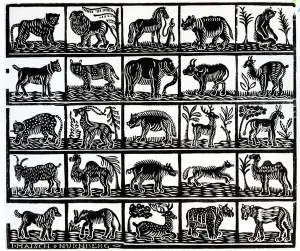 Collection of animals (woodcut) Collection of animals (woodcut)