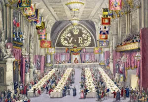 The Common Crier Proclaiming the Toast of Health to Queen Victoria at a Banquet held in The Common Crier Proclaiming the Toast of Health to Queen Victoria at a Banquet held in