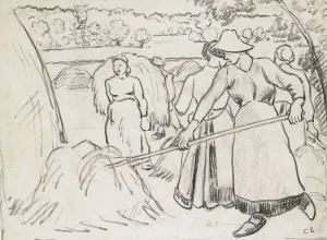 Compositional study of harvesters in a landscape, c. 1893 Compositional study of harvesters in a landscape, c. 1893