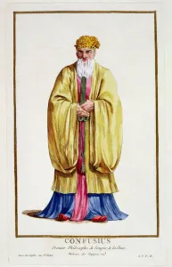 Confucius (551-479 BC), from Receuil des Estampes, representant les Rangs et les Confucius (551-479 BC), from Receuil des Estampes, representant les Rangs et les