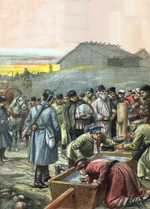 Convoy of deported Russian political prisoners in transit to exile in Siberia Convoy of deported Russian political prisoners in transit to exile in Siberia
