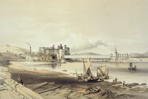Conway Bridge, Construction of Second Tube, September 1848 Conway Bridge, Construction of Second Tube, September 1848