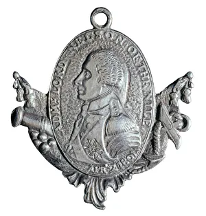 Copenhagen Badge showing Admiral Lord Nelson, 1801 (silver metal) Copenhagen Badge showing Admiral Lord Nelson, 1801 (silver metal)