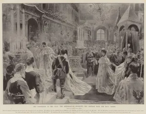 The Coronation of the Czar, the Metropolitan anointing the Emperor with the Holy Chrism (litho) The Coronation of the Czar, the Metropolitan anointing the Emperor with the Holy Chrism (litho)