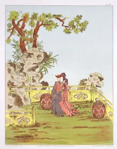 Couple in a Chinese garden, from Ornaments of China Couple in a Chinese garden, from Ornaments of China