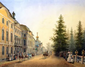 Court Departure at the Main Entrance of the Great Palace, 1852 (w/c on paper) Court Departure at the Main Entrance of the Great Palace, 1852 (w/c on paper)