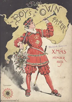 Cover of Boy's Own Paper with herald, 1893 (colour litho) Cover of Boy's Own Paper with herald, 1893 (colour litho)