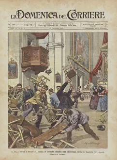 The Crowd Invades And Devastates The Church Of Giussano (Brianza) To Protest Against The Parish Priest' The Crowd Invades And Devastates The Church Of Giussano (Brianza) To Protest Against The Parish Priest'
