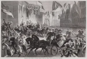 Crowds welcoming Kaiser Wilhelm I of Germany at Berlin Station, 17 March 1871 (engraving) Crowds welcoming Kaiser Wilhelm I of Germany at Berlin Station, 17 March 1871 (engraving)