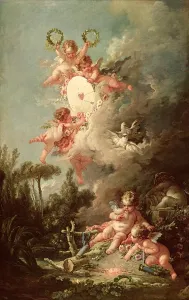 Cupids Target, from Les Amours des Dieux, 1758 (oil on canvas) Cupids Target, from Les Amours des Dieux, 1758 (oil on canvas)
