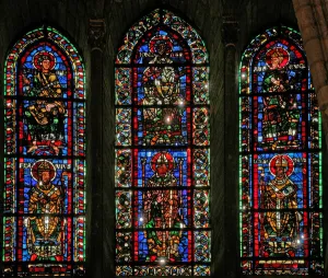Daniel, Jonah and Habakuk, Choir, clerestory, south side (stained glass) Daniel, Jonah and Habakuk, Choir, clerestory, south side (stained glass)