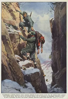 A very daring and valiant undertaking they have accomplished, putting their lives in serious danger... (colour litho) A very daring and valiant undertaking they have accomplished, putting their lives in serious danger... (colour litho)