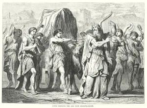 David bringing the Ark from Kirjath-Jearim (engraving) David bringing the Ark from Kirjath-Jearim (engraving)