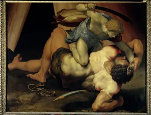 David and Goliath Painting on double-sided slate by Daniele de Volterra (1509-1566 David and Goliath Painting on double-sided slate by Daniele de Volterra (1509-1566