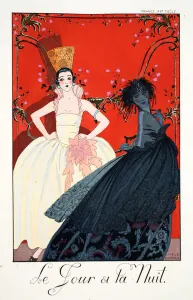 Day and Night, from Falbalas & Fanfreluches, Almanach des Modes Presentes, Passees et Futures, 1922 (colour litho) Day and Night, from Falbalas & Fanfreluches, Almanach des Modes Presentes, Passees et Futures, 1922 (colour litho)