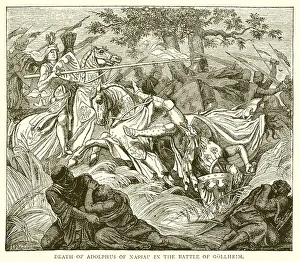 Death of Adolphus of Nassau in the Battle of Gollheim (engraving) Death of Adolphus of Nassau in the Battle of Gollheim (engraving)