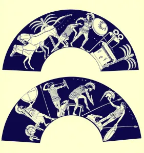 The Death of Troilos, illustration from Greek Vase Paintings by J. E The Death of Troilos, illustration from Greek Vase Paintings by J. E
