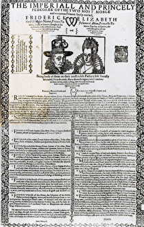 Declaration of the marriage of Frederick V and Elizabeth of Bohemia (engraving) Declaration of the marriage of Frederick V and Elizabeth of Bohemia (engraving)