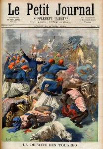The defeat of the Tuareg. French colonial troops under the command of Lieutenant-Colonel The defeat of the Tuareg. French colonial troops under the command of Lieutenant-Colonel