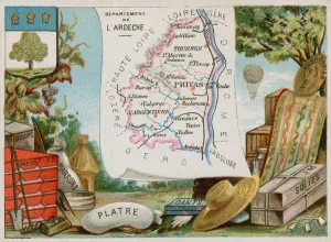 Department of Ardeche in south-central France (chromolitho) Department of Ardeche in south-central France (chromolitho)