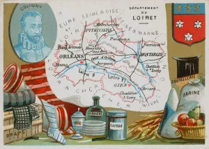 Department of Loiret in north central France (chromolitho) Department of Loiret in north central France (chromolitho)