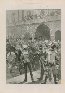 Departure of the Duke of York and his bride from Buckingham Palace (engraving) Departure of the Duke of York and his bride from Buckingham Palace (engraving)