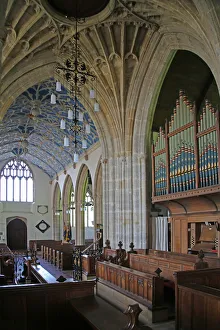 Depicting a view of Axbridge church - interior view Depicting a view of Axbridge church - interior view