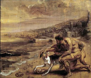 The discovery of the purple A phenician finds thanks to his dog a shell (Murex The discovery of the purple A phenician finds thanks to his dog a shell (Murex