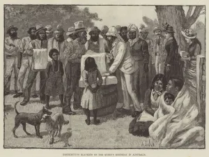 Distributing Blankets on the Queen's Birthday in Australia (engraving) Distributing Blankets on the Queen's Birthday in Australia (engraving)