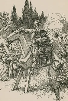 Don Quixote... began to turn the pin (engraving) Don Quixote... began to turn the pin (engraving)