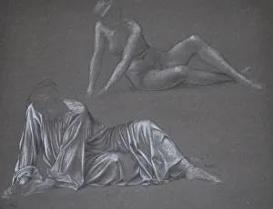 Double Study for Earthbound - recling female figure, 1897 (chalk on paper) Double Study for Earthbound - recling female figure, 1897 (chalk on paper)