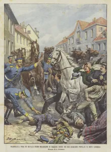 Dramatic Horse Flight Of A Dragon Squadron In The Streets Of The Popular Districts Of Metz (Lorraine) (Colour Litho) Dramatic Horse Flight Of A Dragon Squadron In The Streets Of The Popular Districts Of Metz (Lorraine) (Colour Litho)