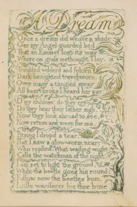 A Dream, plate 14 from Songs of Innocence, 1789 (hand-coloured A Dream, plate 14 from Songs of Innocence, 1789 (hand-coloured