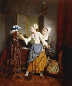 Dressing of a Mannequin; La Toilette de Mannequin, 1835 (oil on canvas) Dressing of a Mannequin; La Toilette de Mannequin, 1835 (oil on canvas)