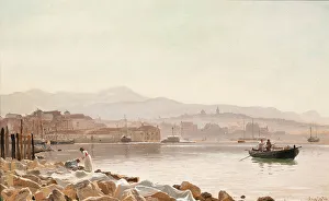 Drying sheets on the shore before Split, Croatia, 1893 (oil on paper laid down on board) Drying sheets on the shore before Split, Croatia, 1893 (oil on paper laid down on board)