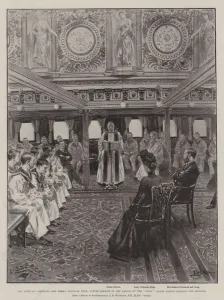 The Duke of Cornwall and York's Colonial Tour, Divine Service in the Saloon of the 'Ophir The Duke of Cornwall and York's Colonial Tour, Divine Service in the Saloon of the 'Ophir