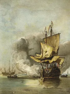 Dutch warship of the mid 17th Century (colour litho) Dutch warship of the mid 17th Century (colour litho)