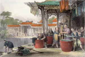 Dyeing and Winding Silk, from China in a Series of Views Dyeing and Winding Silk, from China in a Series of Views