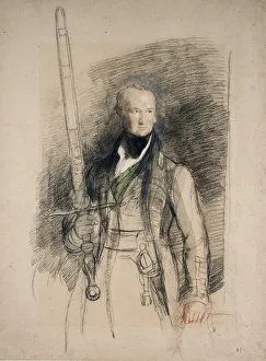 The Earl of Morton carrying the Sword of State, 1824 (black & red chalk with w/c & The Earl of Morton carrying the Sword of State, 1824 (black & red chalk with w/c &