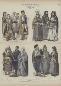 Eastern European costumes (coloured engraving) Eastern European costumes (coloured engraving)