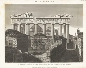 Eastern portico of the Parthenon on the Acropolis of Athens, 1803 (engraving) Eastern portico of the Parthenon on the Acropolis of Athens, 1803 (engraving)