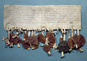 Edict of King Louis VIII of France placing an interdiction on the practice of usury by Jews (ink on vellum & wax) Edict of King Louis VIII of France placing an interdiction on the practice of usury by Jews (ink on vellum & wax)