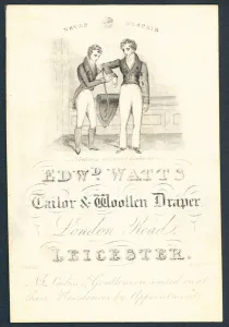 Edward Watts, tailor and woollen draper, trade card (engraving) Edward Watts, tailor and woollen draper, trade card (engraving)