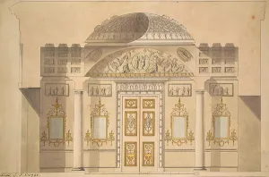 Elevation of the Mirror Wall in the Jasper Study in the Agate Pavilion at Tsarskoye Selo Elevation of the Mirror Wall in the Jasper Study in the Agate Pavilion at Tsarskoye Selo
