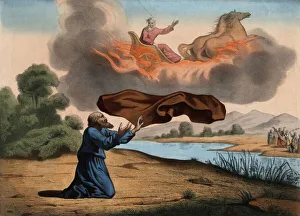 Elijah raised up to heaven leaves her coat to Elisee as a sign of succession Elijah raised up to heaven leaves her coat to Elisee as a sign of succession