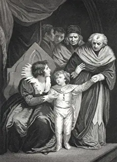 Elizabeth Woodville surrendering her son (litho) Elizabeth Woodville surrendering her son (litho)